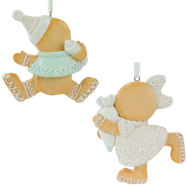 Biscotti di Marzapane Boy&Girl in Resina H.10 cm Set 2 Pz