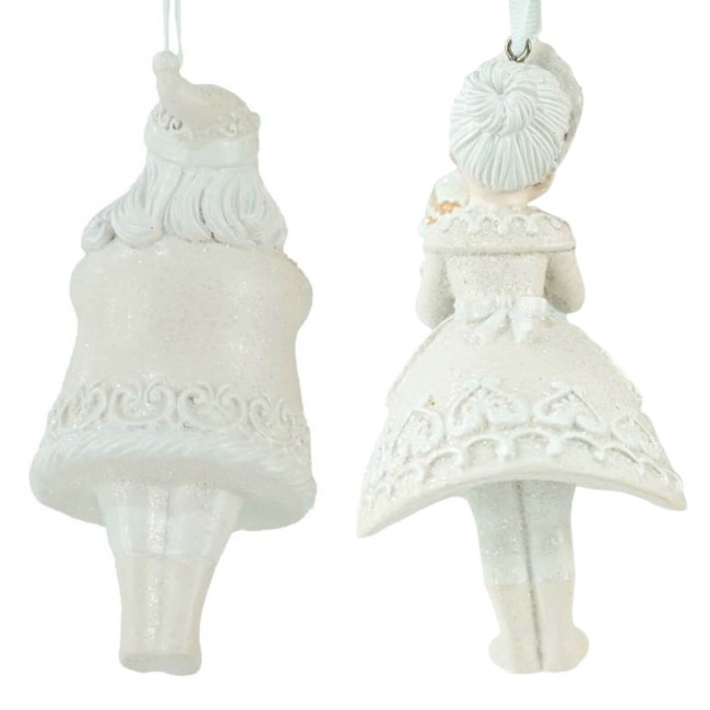 Babbo e Mamma Natale di Marzapane in Resina H.13 cm Set 2 Pz