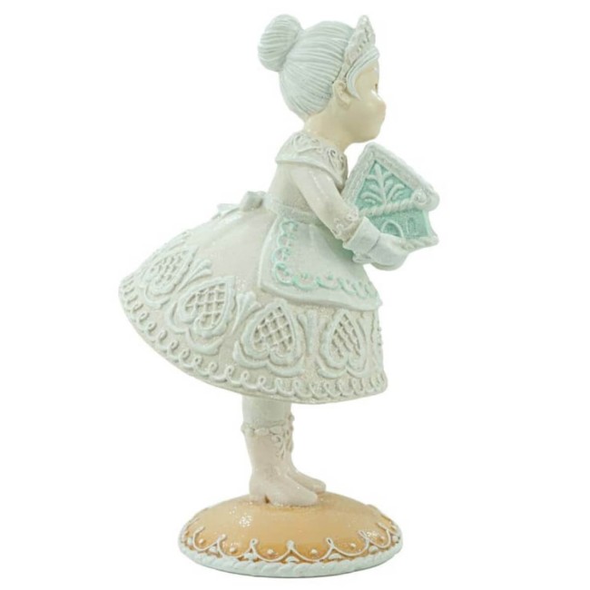 Mamma Natale di Marzapane con Casetta in Resina H.33 cm