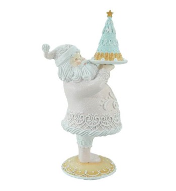 Babbo Natale di Marzapane con Torta in Resina H.42,8 cm
