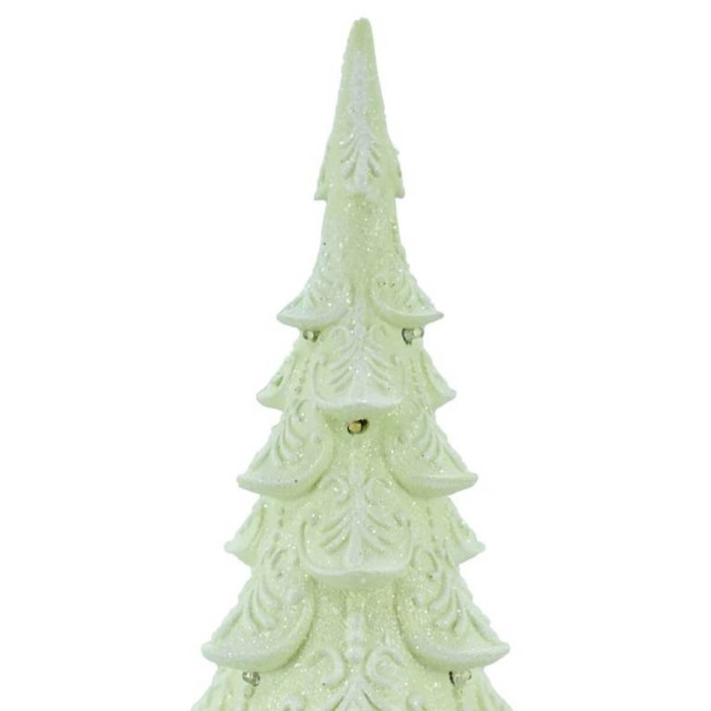 Alberello Natalizio di Marzapane con Luci Led in Resina H.42,3 cm