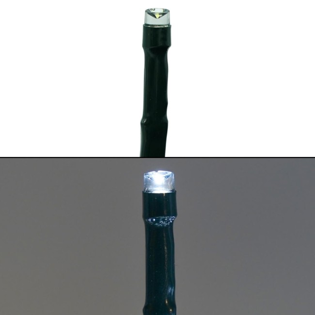 Catena 1300 Luci Led Bianco con Memory Control e Cavo Verde 65 metri, Uso Esterno