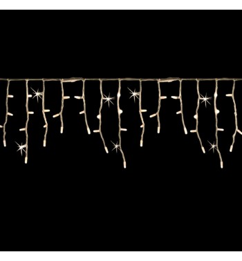 Pioggia Luminosa Prolungabile | Cavo Bianco 3 x H.0,9 mt | 156 Led Bianco Naturale + 18 Flash