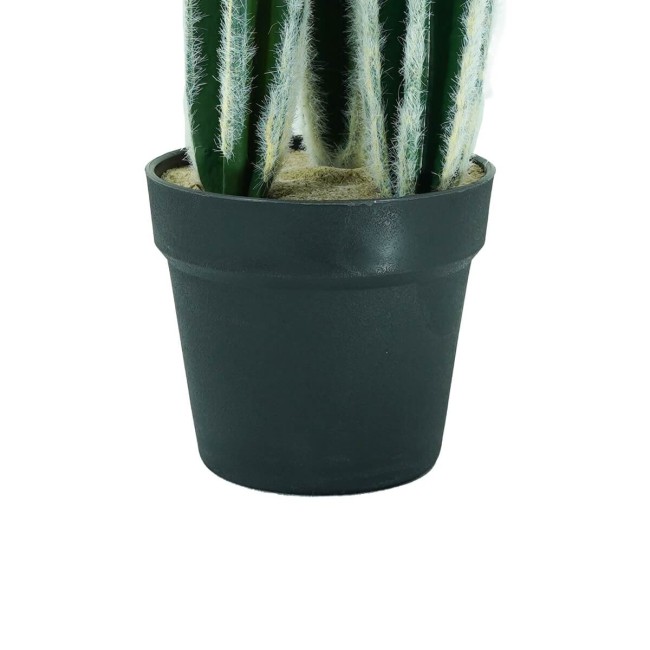 Pianta Grassa Artificiale con Aghetti Bianchi e Vasetto H.40 cm