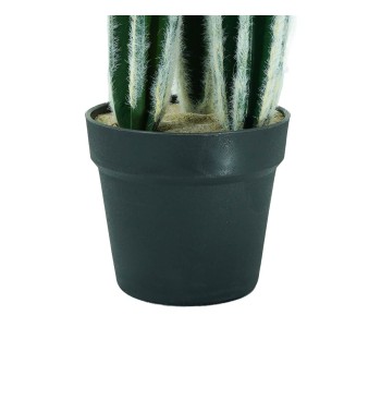 Pianta Grassa Artificiale con Aghetti Bianchi e Vasetto H.40 cm