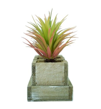 Tre Piantine Verdi Artificiali con Sottovaso H.18 cm