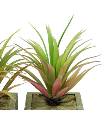 Tre Piantine Verdi Artificiali con Sottovaso H.18 cm