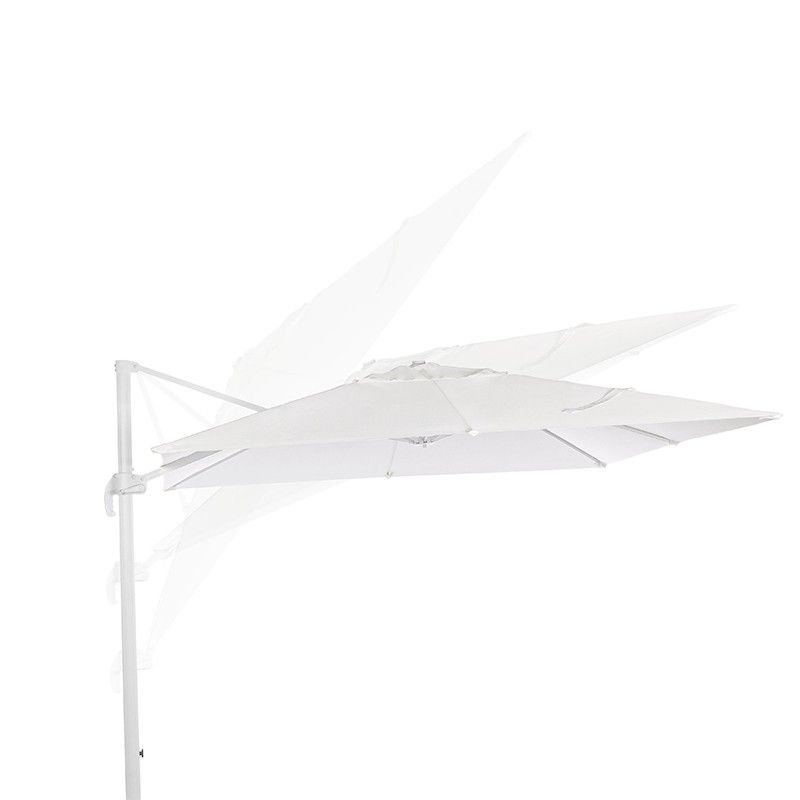 Ombrellone Decentrato da Giardino in Alluminio 3x3 mt Bianco | Alba
