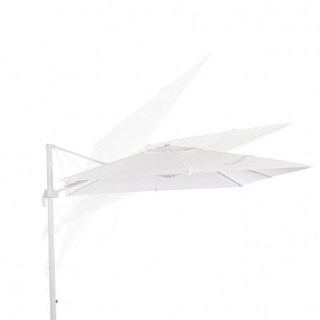 Ombrellone Decentrato da Giardino in Alluminio 3x3 mt Bianco | Alba