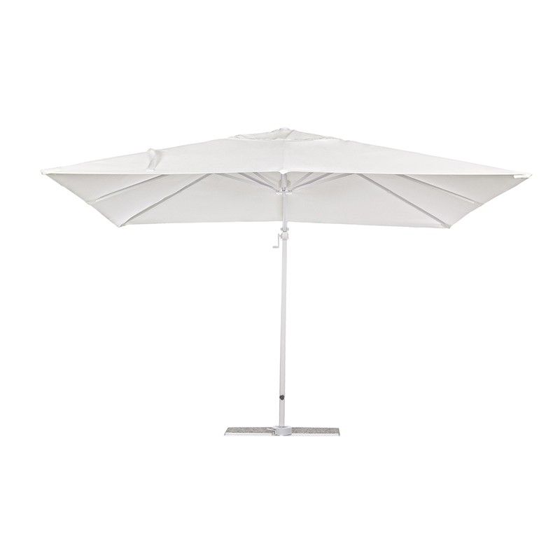 Ombrellone Decentrato da Giardino in Alluminio 3x4 mt Bianco | Alba