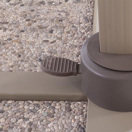 Ombrellone Decentrato da Giardino in Alluminio 3x4 mt Tortora | Alba