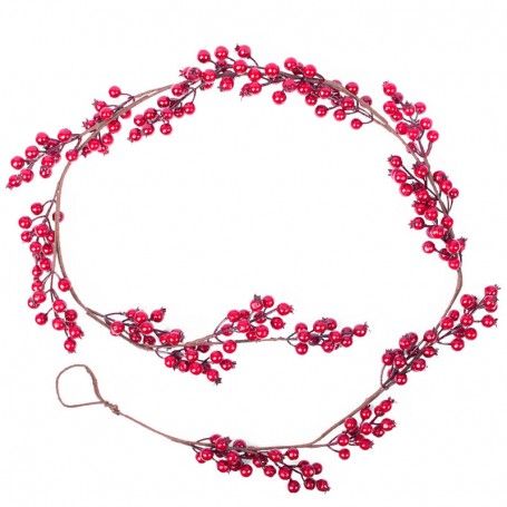 Ghirlanda Natalizia di Bacche Rosse L.170 cm
