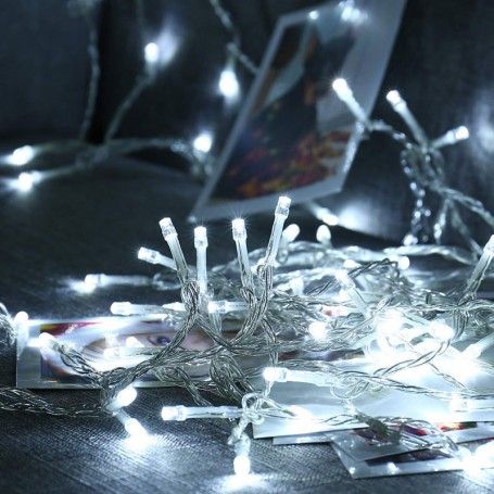 Catena con 700 Luci Led Bianco Freddo e Cavo Trasparente 35 metri, Uso Esterno