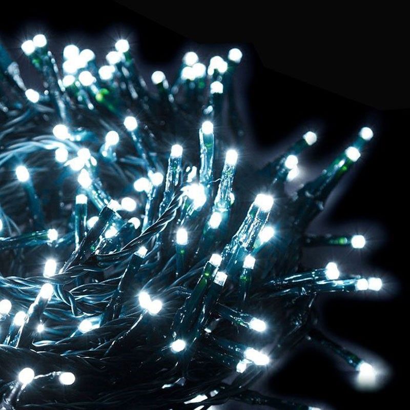 Minilucciole 100 Luci Led Bianco Freddo con Controller 8 Giochi 5 metri Uso Interno