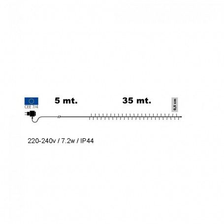 Catena con 700 Luci Led Bianco Freddo e Cavo Verde 35 metri, Uso Esterno Catena con 700 Luci Led Bianco Freddo e Cavo Verde 35 metri, Uso Esterno