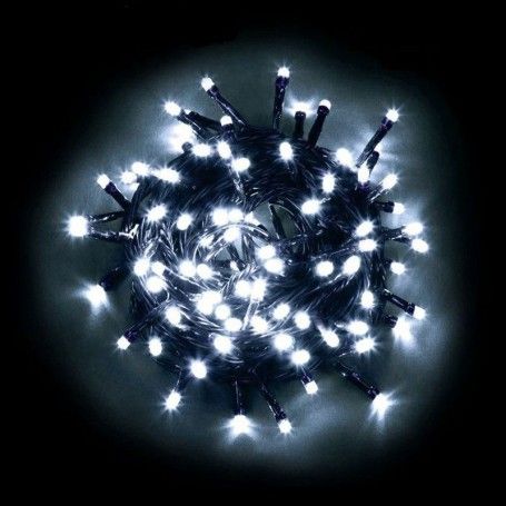 Minilucciole 100 Luci Led Bianco Freddo con Controller 8 Giochi 5 metri Uso Interno