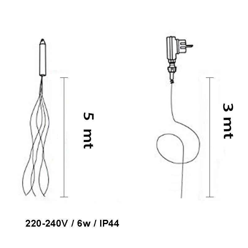 Ramo con 250 Luci Led Bianco Caldo con Trasformatore
