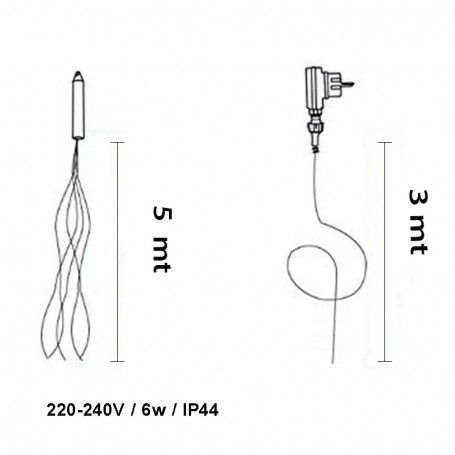 Ramo con 250 Luci Led Bianco Caldo con Trasformatore