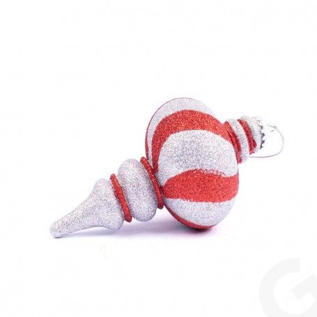 Goccia Natalizia Rossa e Argento 30 cm