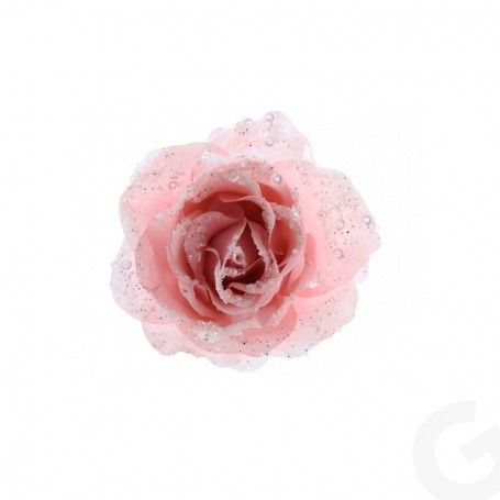 Rosa con Clip Glitterata