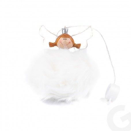 Angelo Bianco da Appendere con Ali Luminose H.18 cm Angelo Bianco da Appendere con Ali Luminose H.18 cm