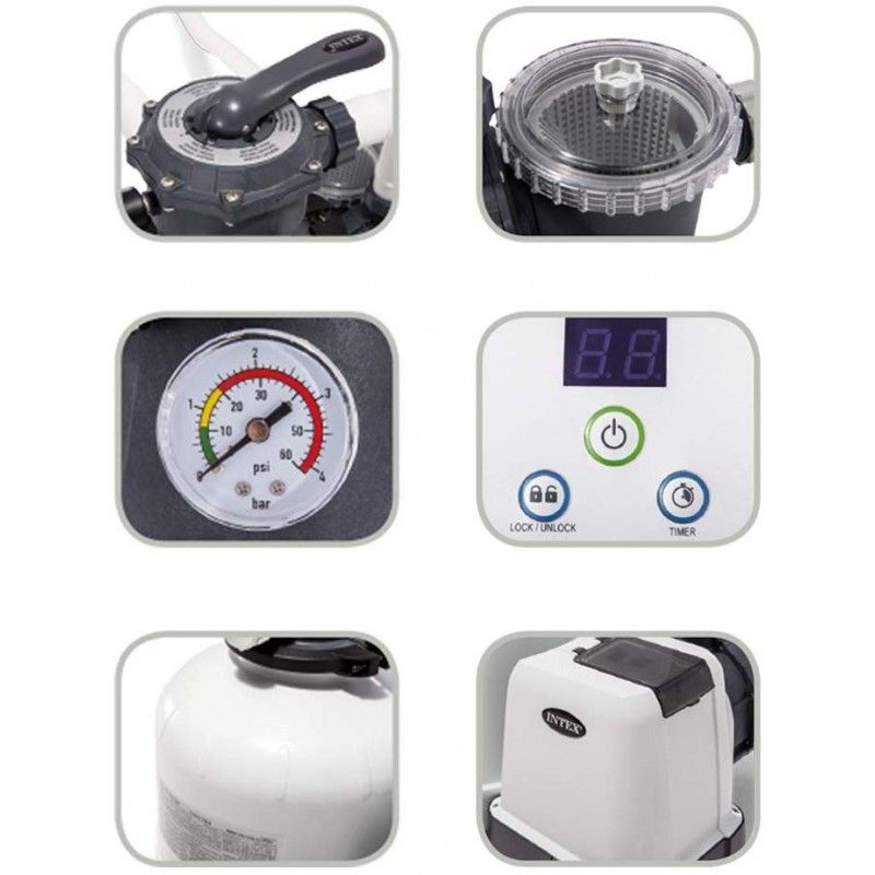 Intex 26644 Filtro a sabbia - Flusso Sistema: 4.000 l/h, Flusso Acqua: 4.500 l/h