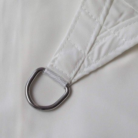 Vela Triangolare in Poliestere, Parasole Completo di Anelli 3.6 mt Bianco Vela Triangolare in Poliestere, Parasole Completo di Anelli 3.6 mt Bianco